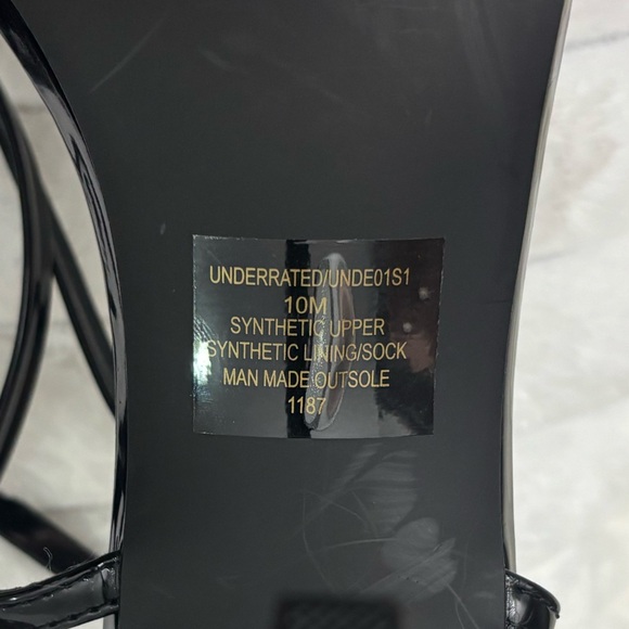 STEVE MADDEN Women’s Black High Heels with Gold Chain Accent - Picture 8 of 10